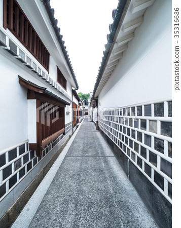 Alley Of Kurashiki Aesthetic Area Stock Photo