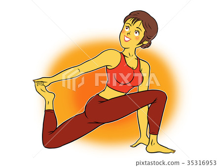 30s woman doing hot yoga 35316953