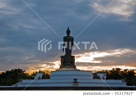 Buddha image in walking posture, Thailand 35317927