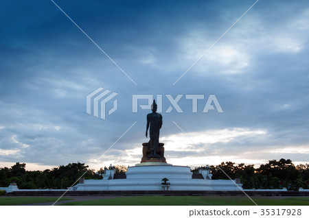 Buddha image in walking posture, Thailand 35317928