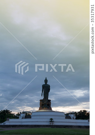 Buddha image in walking posture, Thailand 35317931