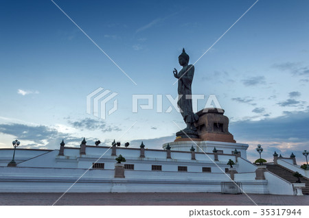 Buddha image in walking posture, Thailand 35317944