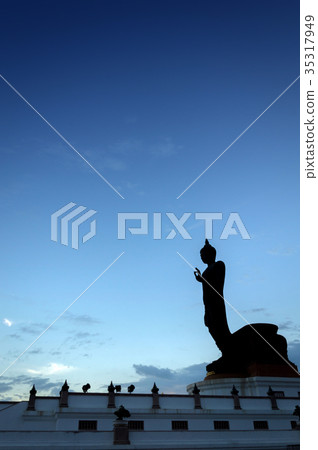 Buddha image in walking posture, Thailand 35317949