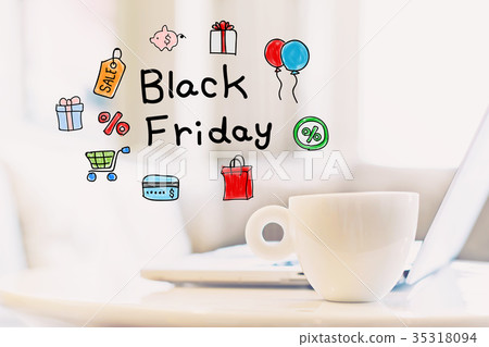 Black Friday concept with a cup of coffee 35318094