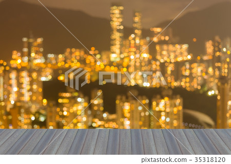 City blurred bokeh light residence area 35318120