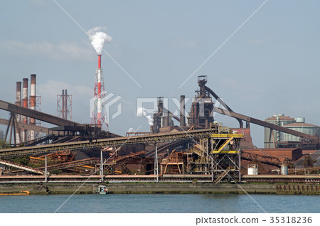 Steel mill at the Mizushima Industrial Zone Steel mill at the Mizushima Industrial Zone 35318236