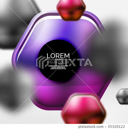 Metallic realistic texture on 3d hexagons, vector Metallic realistic texture on 3d hexagons, vector 35320122