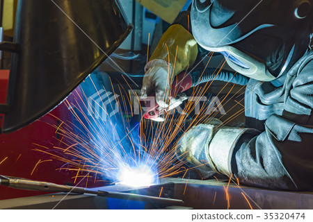 Industrial steel welder in factory 35320474