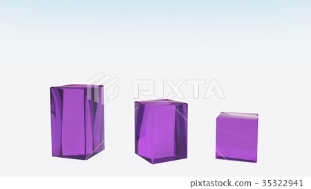 three squares purple glass for window display 35322941