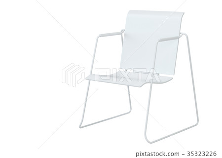 White office chair isolated in studio. 3d 35323226