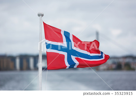 Waving Norwegian flag 35323915