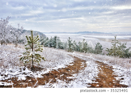 Beautiful landscape with first snow Beautiful landscape with first snow 35325491