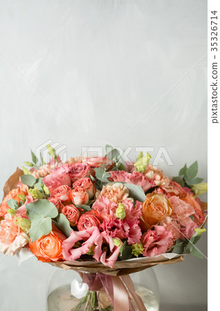 Flower composition on a gray background. Wedding 35326714
