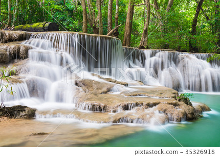 Huay Mae Kamin waterfall at Kanchanaburi, Thailand 35326918
