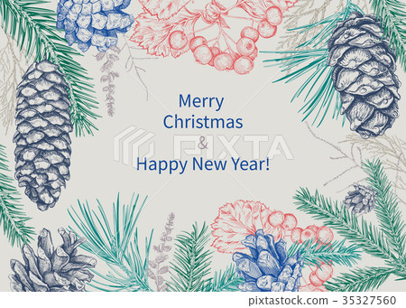 Christmas hand drawn background 35327560