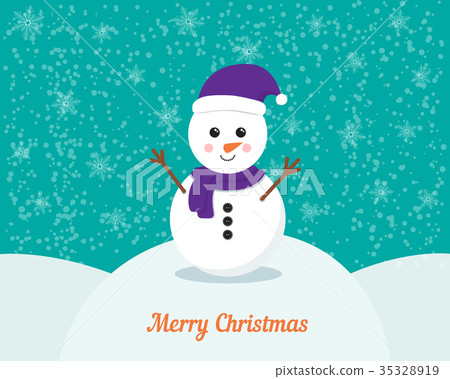 Snowman vector cartoon character 35328919