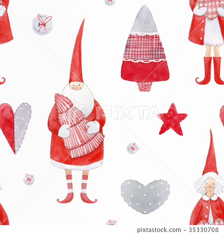 Nice watercolor christmas vector pattern Nice watercolor christmas vector pattern 35330708