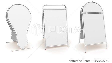 Set of white advertising billboards 35330759