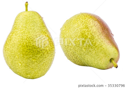 Two ripe yellow pear fruits Two ripe yellow pear fruits 35330796