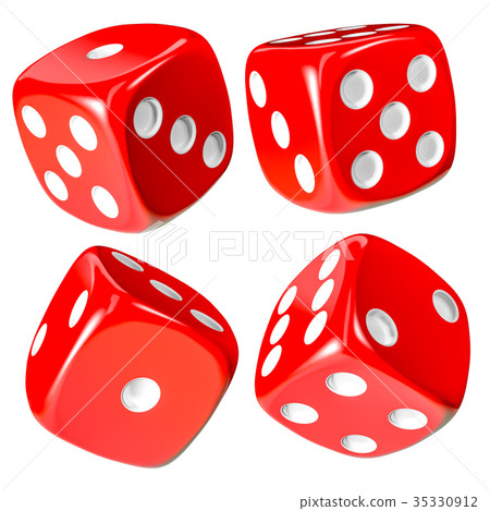 Red Dice Set, Isolated 35330912