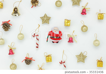Flat lay of decoration & ornament Merry Christmas 35331436
