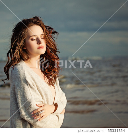 Beautiful Healthy Woman Fashion Model Resting  35331834