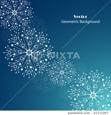 White snowflakes made of connected lines and dots White snowflakes made of connected lines and dots 35332907