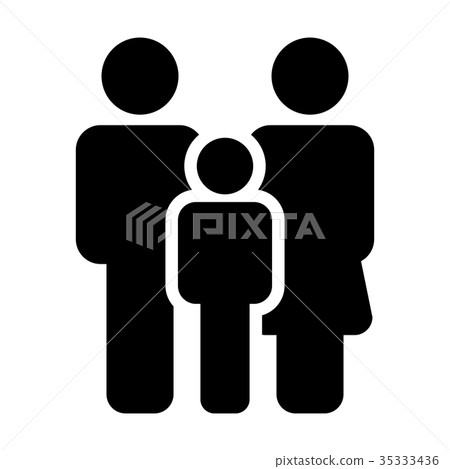 Family Icon Vector Flat Color People Sign Symbol - Stock Illustration ...