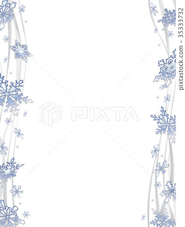 Christmas frame with frosty snowflakes - Stock Illustration [35333732 ...