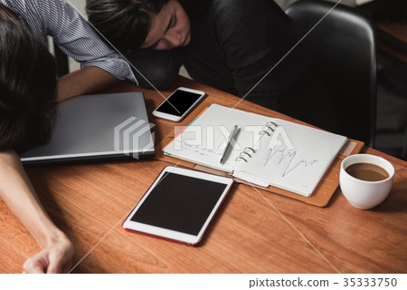 Asian business woman in office Tired overworked. Asian business woman in office Tired overworked. 35333750