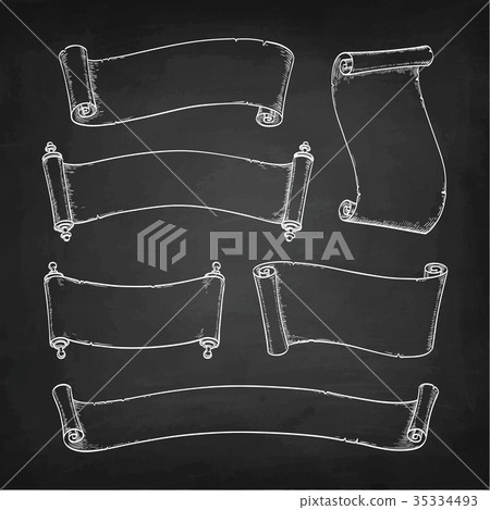 Chalk sketch of vintage scrolls 35334493