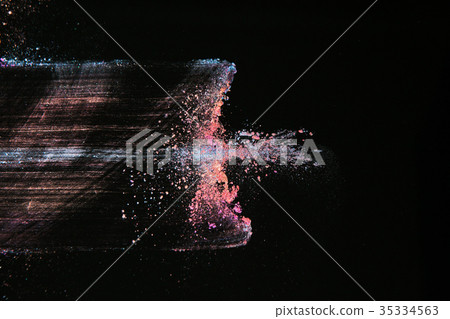 Colorful powdery trace top view 35334563