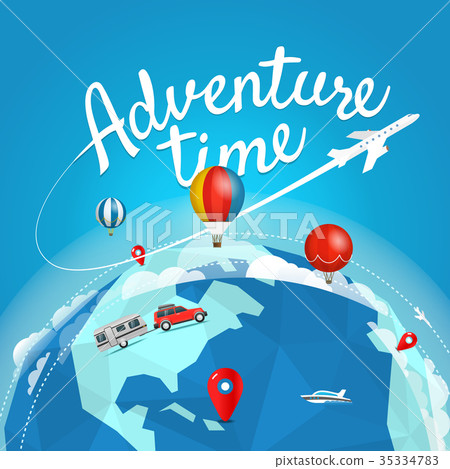 Adventure time vector illustration. Travel concept Adventure time vector illustration. Travel concept 35334783
