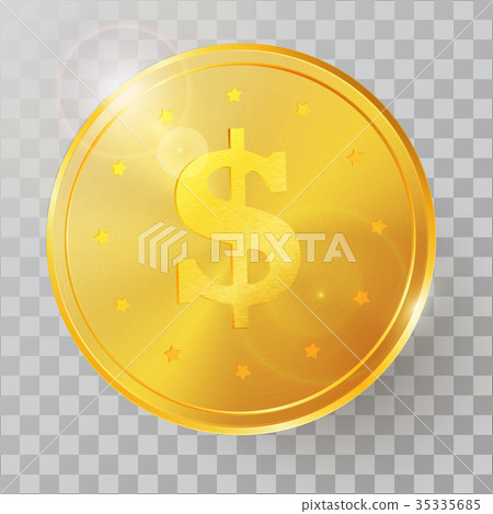 Realistic 3d golden coin vector illustration - Stock Illustration ...