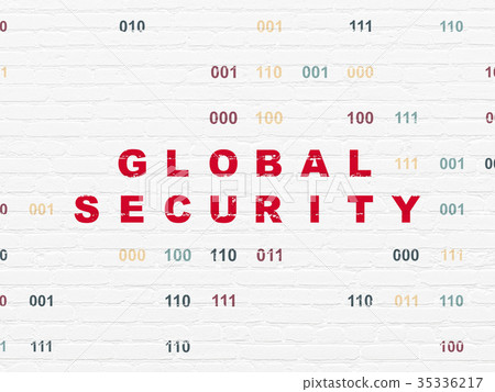 Privacy concept: Global Security on wall 35336217