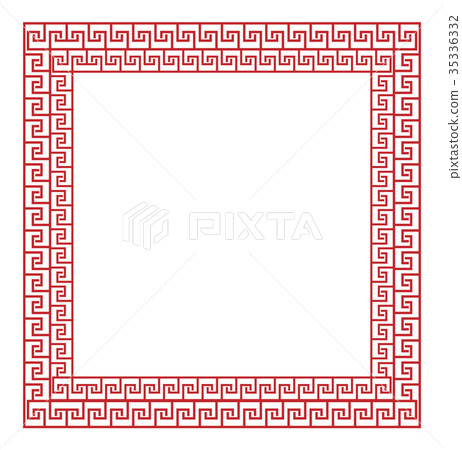 Chinese decorative red square frame. 35336332