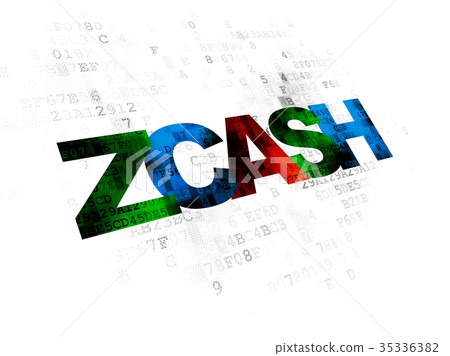 Blockchain concept: Zcash on Digital background Blockchain concept: Zcash on Digital background 35336382
