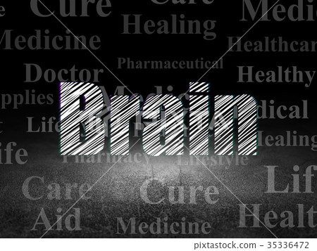Healthcare concept: Brain in grunge dark room Healthcare concept: Brain in grunge dark room 35336472