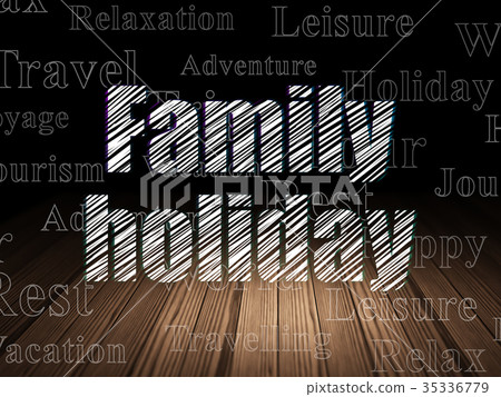 Vacation concept: Family Holiday in grunge dark 35336779
