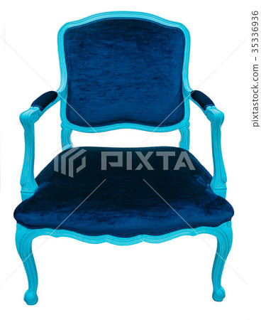 Blue classical style armchair isolated on white 35336936