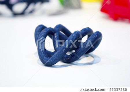 Objects printed by 3d printer on white background. 35337286