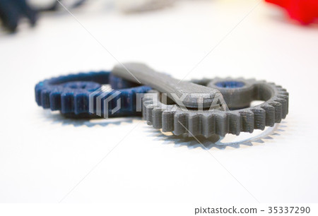 Objects printed by 3d printer on white background. 35337290