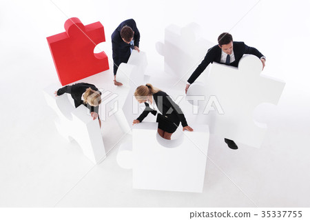 Business team and big puzzle 35337755