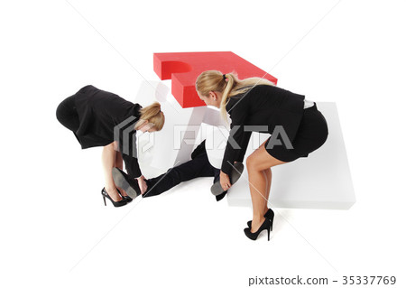 Business women saving colleague Business women saving colleague 35337769