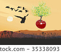 Flying flowering tree Cherry of cherries 35338093