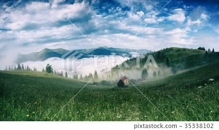 Foggy morning landscape 35338102