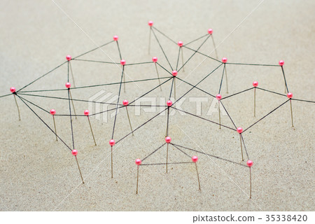 Simulate network structure from thread and pins Simulate network structure from thread and pins 35338420