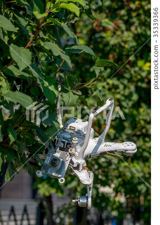 Crashed drone on the ground Crashed drone on the ground 35339366