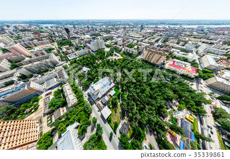 Aerial city view with crossroads and roads, houses Aerial city view with crossroads and roads, houses 35339861