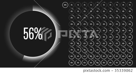 Set of circle percentage diagrams from 0 to 100 Set of circle percentage diagrams from 0 to 100 35339862